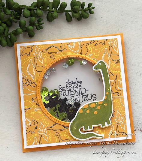 Dinosaur Birthday Cards, Dinosaur Stamps, Dinosaur Cards, Dinosaur Theme Party, Birthday Cards For Boys, Boy Cards, Sketch Challenge, Kids Birthday Cards, Shaker Cards