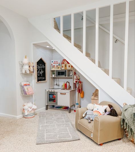 Desk under stairs