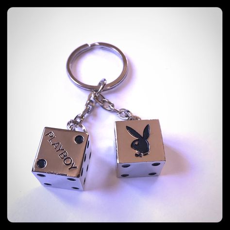 Playboy Keychain. New Without Tags. Car Keychain Aesthetic, Dice Keychain, Keychain Aesthetic, Face Tattoos For Women, Cool Keychains, Rockstar Energy, Mens Keychains, Fits Aesthetic, Handbag Essentials