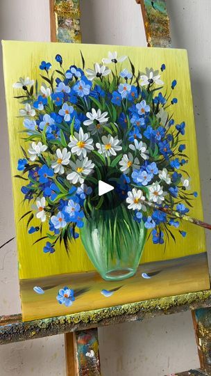 Easy Flower Painting | Painting Skills posted an episode of Painting. | By Painting SkillsFacebook Flower Pot Canvas Painting, Painting Pots, Canvas Art Painting Acrylic, Modern Art Canvas Painting, Easy Flower Painting, Painting Skills, Easy Flower, Acrylic Painting Techniques, Painting Painting