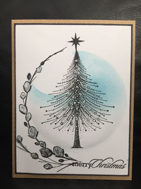 Lavinia Christmas Cards Handmade, Lavinia Stamps Cards, Silhouette Cards, Christmas Tree Painting, Beautiful Christmas Cards, Christmas Card Art, Lavinia Stamps, Watercolor Christmas Cards, Homemade Christmas Cards