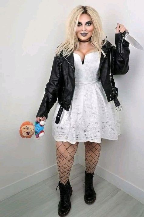 Bride Of Chucky Halloween, Chucky And Tiffany Costume, Fantasia Plus Size, Last Minute Kostüm, Bride Of Chucky Costume, Tiffany Costume, Halloween Costumes Plus Size, Chucky Halloween, Chucky Costume