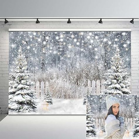 Amazon.com : Avezano Winter Photography Backdrop Glitter Snowy Forest Pine Tree Background Snow Christmas Xmas Holiday Party Decor Banner Portrait Studio Booth Photobooth Props (7x5) : Electronics Pine Tree Background, Studio Booth, Background Snow, Christmas Backdrops For Photography, Backdrops Kids, Tree Background, Winter Backdrops, Holiday Party Decor, New Year's Party Decorations