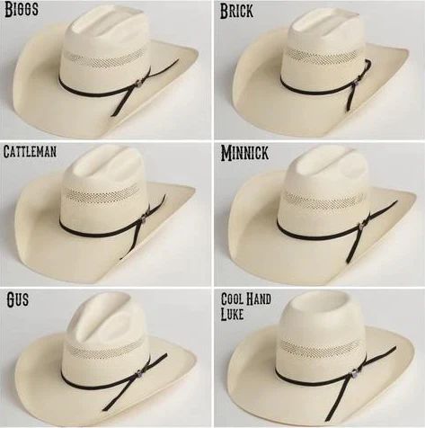 Cowboy Hat Crown Shapes, Cowboy Hat Shapes Felt, Different Cowboy Hat Shapes, Straw Cowboy Hat Shapes, Womens Cowboy Hat Shapes, Gus Cowboy Hat, Straw Hat Shapes, Cowgirl Hats Western Rodeo, Western Hat Shapes