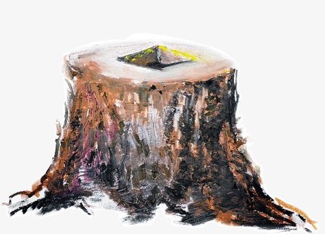 Tree Stump Watercolor, Tree Stump Painting, Stump Painting, Painting Practice, Watercolor Tree, Diy Watercolor Painting, Tree Trunks, Diy Watercolor, Watercolor Trees