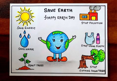 Video Tutorial uploaded on Amrita's_Artwork_333 YouTube channel. Subscribe for more creative Drawings and School Projects.Earth day Drawing | Earth Day poster | World Earth Day Poster drawing easy | World Environment Day Happy Environment Day Posters, Envoriment Day Poster, Posters On Save Earth, Project For Earth Day, Save Earth Project For School, Drawing On Environment Day, June 5 Environment Day Poster Drawing, World Environment Day Poster Ideas, Environment Day Drawing Easy