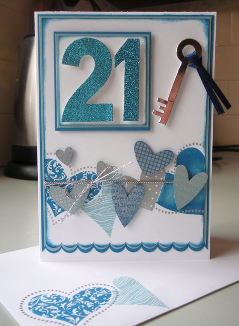 Handmade 21st birthday card ... Blog - EnchantINK ... Stampin' Up! - I {Heart} Hearts 21st Birthday Card Handmade Female, 21 Cards Birthday, Stampin Up 21st Birthday Cards Female, Stampin Up 21st Birthday Cards, 21st Birthday Cards Female Handmade, 21st Birthday Cards Female, 21 Birthday Card Ideas, Diy 21st Birthday Cards, Cc Numbers