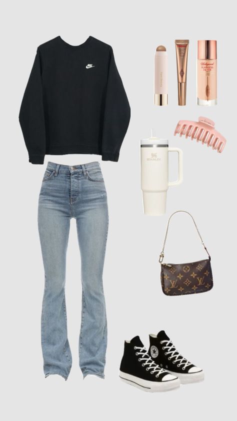 Outfits For School Jeans, Cute Easy Outfits For School, Mode Zara, Outfit Inspo Casual, Trendy Outfits For Teens, Cute Lazy Day Outfits, Casual School Outfits, School Fits