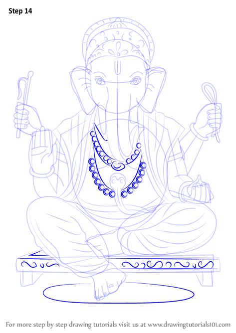 Learn How to Draw Ganpati Bappa (Hinduism) Step by Step : Drawing Tutorials Hindu Gods Art, Nail Art Competition, Mathematics In Nature, Ganpati Drawing, Steps Drawing, Ganesha Artwork, Joker Tattoo Design, Body Draw, Love Birds Painting