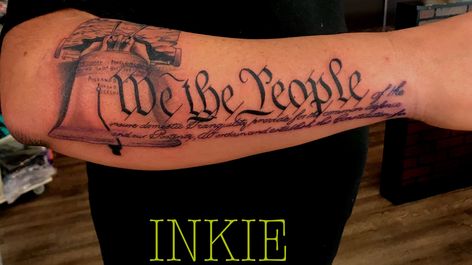 Tattoo uploaded by Efrain Adames • We the people • Tattoodo We The People Tattoo, People Tattoo, Patriotic Tattoos, Free Tattoo Designs, Men Tattoos Arm Sleeve, Explore Tattoo, Cool Forearm Tattoos, Book Tattoo, We The People