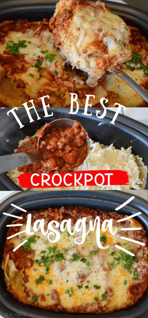 Easy Crockpot Lasagna, Crockpot Lasagna Recipe, Easy Crockpot Lasagna Recipe, Noodles And Cheese, Crockpot Lasagna Easy, Recipes Lasagna, Crock Pot Lasagna Recipe, Lasagna Recipe With Ricotta, Crockpot Pasta Recipes