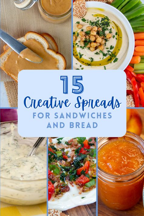 We’re spreading the love of the Valentine’s Day holiday with 15 creative spreads for sandwiches and more. If you’re looking for a way to upgrade your sandwich or learn to make your favorite spreads at home, check out our blog! Bread Spreads Appetizers, Bread Spreads Recipes, Toast Spreads, Spreads For Sandwiches, Sandwich Spreads Recipes, Homemade Spreads, Olive Oil Dip For Bread Easy, Homemade Spreads For Bread, Sandwich Toppings Ideas