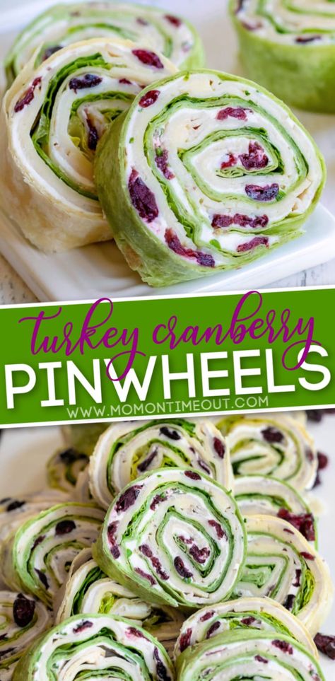 These Turkey Cranberry Pinwheels are the perfect appetizer! Deliciously creamy with a hint of sweetness, this simple tortilla roll ups recipe is sure to be a hit with friends and family! // Mom On Timeout #pinwheels #tortillarollups #turkey #cranberry #appetizer #recipe #easyappetizer Turkey Cranberry Pinwheels, Pinwheel Appetizers Cream Cheese, Cranberry Pinwheels, Turkey Pinwheels, Pinwheel Sandwiches, Tortilla Pinwheels, Turkey Cranberry, Southern Thanksgiving, Pinwheel Appetizers