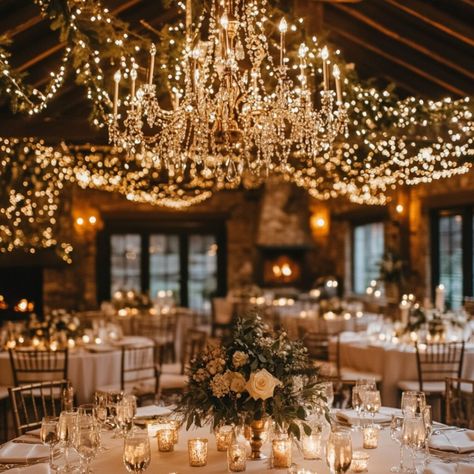 Elegant Christmas Wedding Ideas: Tips for a Stunning Celebration - Yeah Weddings Christmas Tree At Wedding, Hallmark Wedding Ideas, Small Wedding Ideas Winter, Wedding Inspiration Winter, Winter Glam Wedding, Neutral Christmas Wedding, Christmas Wedding Venue Ideas, Winter Wedding Elegant, Romantic Winter Wedding Colors