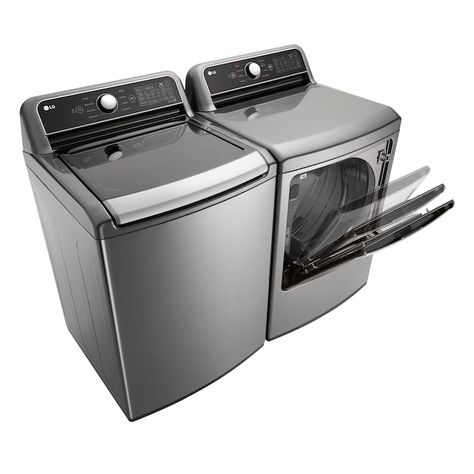 Washer Dryer Set, Lg Washer, Gas Dryer, Lg Electronics, Energy Star, Black Stainless Steel, Black Steel, Washer And Dryer, Laundry Machine