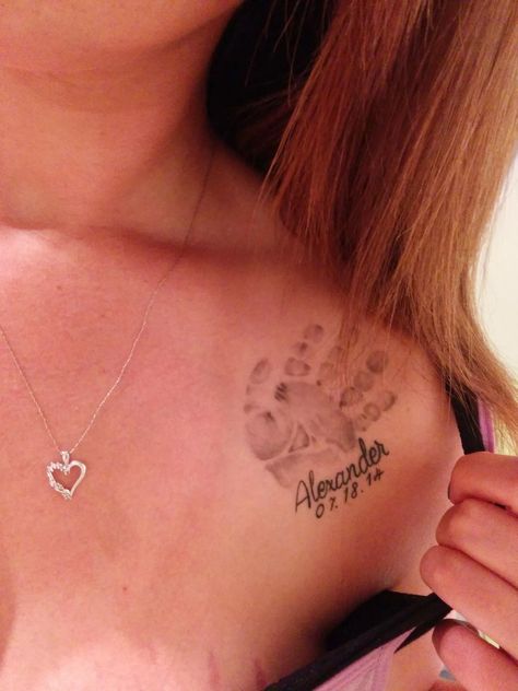 Tattoos On Collar Bone, Powerful Tattoos, Collar Tattoo, Baby Name Tattoos, Mother Tattoos, July Baby, Mother Daughter Tattoos, Collar Bone Tattoo, Jewelry Tattoo