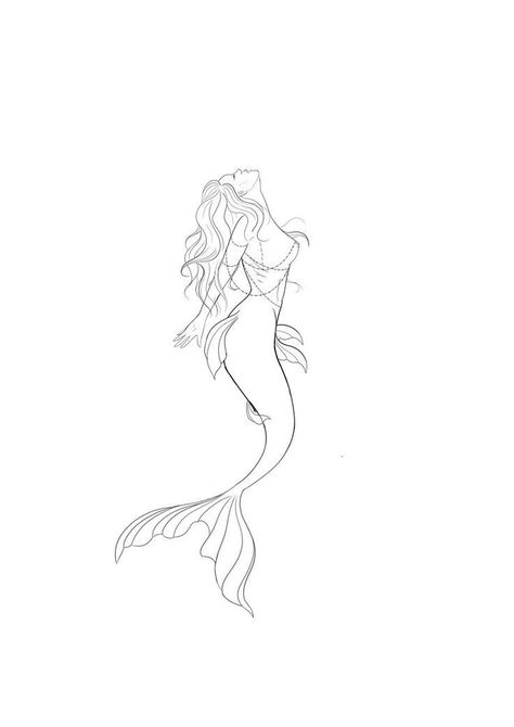 Mermaid Fineline Tattoo, Siren Tattoo Minimalist, One Line Mermaid, Mermaid Rib Tattoo, Mermaid Core Tattoo, Dainty Mermaid Tattoo, Mermaid Fine Line Tattoo, Mermaid Tattoo Minimalist, Pisces Mermaid Tattoo