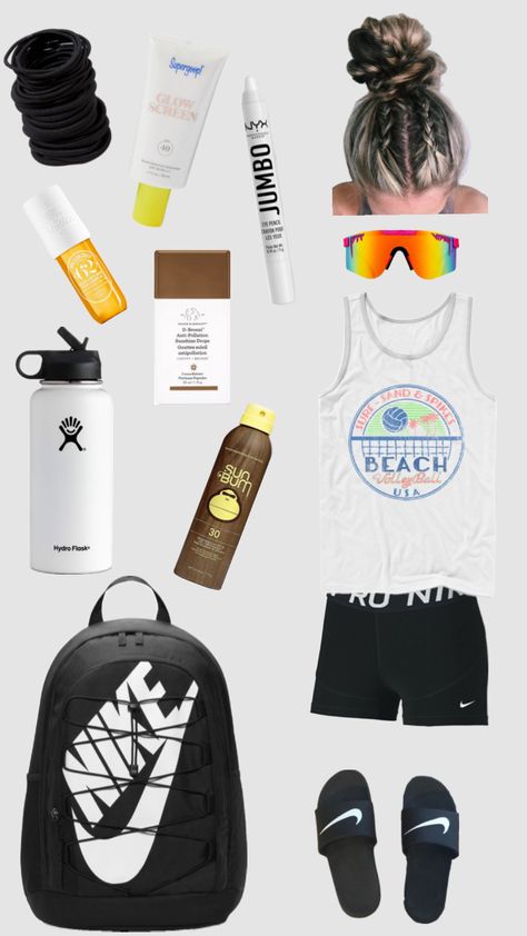 #beachvolleyball #fyp #nikepro #glowscreen #volleyball #beachvolleyballfit #hydroflasks #jumbo Sand Volleyball, Volleyball Outfit, Volleyball Outfits, Beach Volleyball, Beach Bum, Nike Pros, Aesthetic Outfits, Your Aesthetic, Connect With People