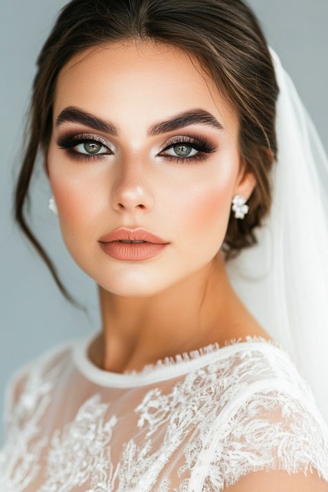 Discover 70+ bridal glam makeup ideas that are trending right now. Perfect for brides seeking that extra sparkle on their big day, these styles include timeless classics and fresh, modern looks. Create a look that’s uniquely you! View the full list. #makeupgoals #bridalinspiration #glamorousbride Full Glam Wedding Makeup Hazel Eyes, Makeup Ideas For Hazel Eyes, Wedding Makeup Hazel Eyes, Bridal Glam Makeup, Glam Bridal Makeup, Glam Bride Makeup, Brown Eyes Black Hair, Blue Eyes Pop, Hazel Eye Makeup