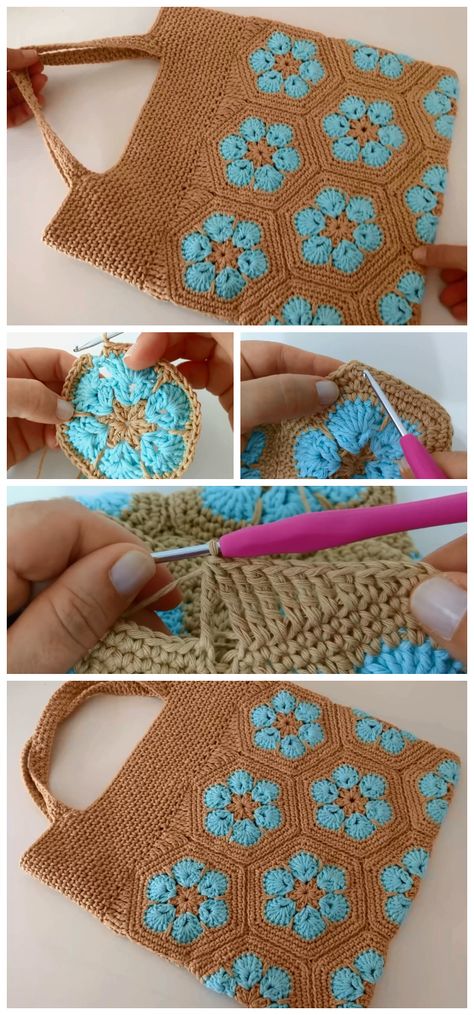 Today we are going to learn How to Crochet Beautiful Crochet Hexagon Bag. Learning new crochet stitch method is like a turning new page of the book of your crochet life. Crochet granny hexagon great for making Bags, afghans, Blankets, slippers and your own crochet projects. Enjoy ! Crochet Hexagon Projects, Crochet Hexagon Bag Pattern, Hexagon Bag Crochet, Crochet Hexagon Bag, Hexagon Bag, Crocheted Purses, Hexagon Crochet Pattern, Crochet Kingdom, Crochet Patterns Free Beginner