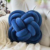 Navy Blue Pillow Covers, Knotted Pillow, Knot Pillows, Pillow Ball, Navy Blue Throw Pillows, Houston Apartment, Square Floor Pillows, Knot Cushion, Navy Blue Pillows