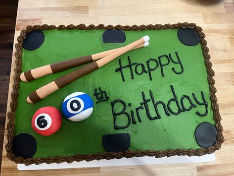 Billiards Birthday Cake, Pool Table Cake, 92nd Birthday, Happy 6th Birthday, Cake Stuff, Birthday Cakes For Women, Cakes For Women, Casino Party, Pool Table