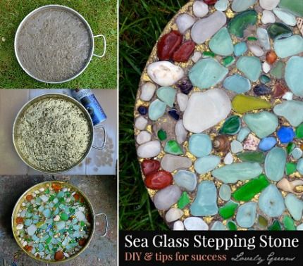 How to Make Garden Stepping Stones with Shells, Seaglass and Pebbles: http://www.completely-coastal.com/2012/07/how-to-make-garden-stepping-stones.html Seaglass Decor, Diy Stepping Stones, Decorative Stepping Stones, Sea Glass Decor, Gardening Crafts, Stone Decoration, Stone Diy, Stepping Stones Diy, Mosaic Stepping Stones