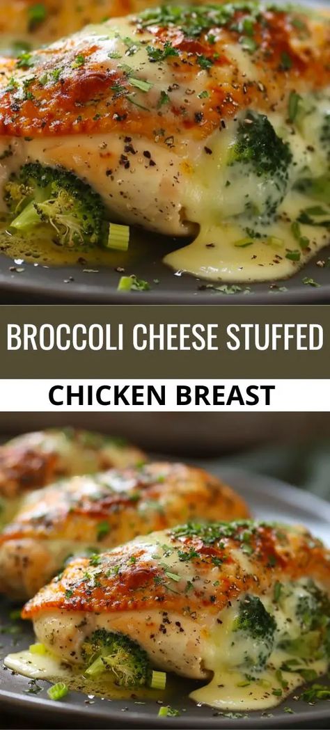 Broccoli Cheese Stuffed Chicken Breast, Broccoli Cheese Stuffed Chicken, Dinner Broccoli, Best Broccoli, Cheese Stuffed Chicken Breast, Creamy Broccoli, Stuffed Chicken Breast, Cheese Stuffed Chicken, Broccoli Cheese