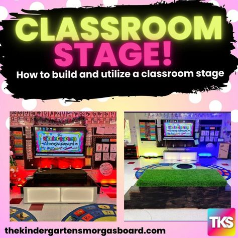 Classroom Platform Stage, Promethean Board Classroom Setup, Classroom Stage With Storage, Alternative Classroom Lighting, Stage For Classroom, Classroom Stage, Promethean Board, Classroom Arrangement, Kindergarten Smorgasboard