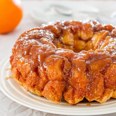 Orange Monkey Bread, Cream Cheese Monkey Bread, Gooey Monkey Bread, Casserole Bread, Decadent Breakfast, Orange Bread Recipe, Souvlaki Recipe, Orange Monkey, Monkey Bread Recipe