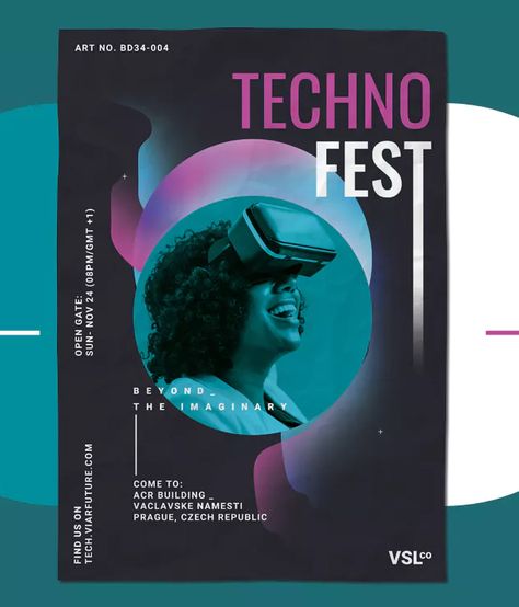 Tech Fest Flyer Template PSD. Download Tech Fest Poster, Tech Flyer Design, Tech Poster Design, Email Flyer, Simulation Theory, Standee Design, Flyer Design Inspiration, Event Poster Design, Life Crisis