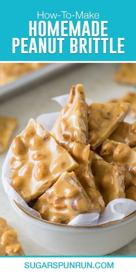 Homemade Peanut Brittle, Peanut Brittle Recipe, Brittle Recipes, Candy Recipes Homemade, Christmas Candy Recipes, Peanut Brittle, Homemade Candies, Christmas Cooking, Holiday Desserts