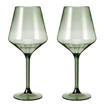 Acrylic Wine Glasses, Colored Wine Glasses, Outdoor Cocktail, Bamboo Chair, Muted Green, Wine Glass Set, Floating In Water, Wine Enthusiast, Luxurious Design