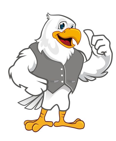 Eagle mascot cartoon | Premium Vector #Freepik #vector #eagle-mascot #eagle #eagle-cartoon #bird-illustration Eagle Cartoon, Eagle Mascot, Dope Cartoon Art, Character Inspo, Mascot Design, Art Drawings Simple, Birdy, Vector Photo, Eagles