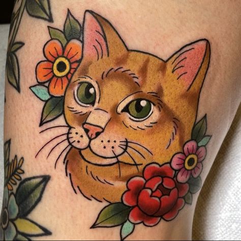 Archive Tattoo, Cat Face Tattoos, Cat Portrait Tattoos, Pumpkin Tattoo, Tattoo Old School, Cat Tattoo Designs, Old School Tattoo Designs, Traditional Tattoo Design, Human Canvas