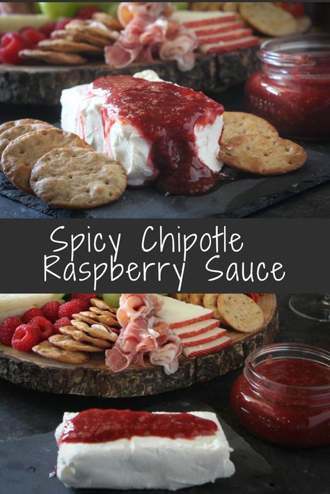 Raspberry Chipotle Sauce Cream Cheese, Raspberry Jalapeno Sauce, Cream Cheese With Raspberry Chipotle, Roasted Raspberry Chipotle Sauce Recipe, Raspberry Chipotle Sauce Recipe, Spicy Raspberry Sauce, Raspberry Chipotle Dip Sams Club Recipe, Raspberry Chipotle Cream Cheese Dip, Raspberry Habanero Sauce Recipe