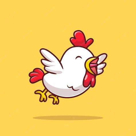 Simple Chicken Drawing, Cute Chicken Cartoon, Cute Chicken Drawing, Draw Cute Animals, Rooster Illustration, Cartoon Rooster, Chicken Vector, Chicken Drawing, Chicken Logo