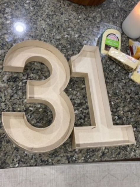 We are turning paper mache numbers into a cute charcuterie birthday board! Paper Mache Charcuterie, Charcuterie Numbers, Diy Paper Mache, Sleepover Tents, Diy Bowl, Party Tent, Paper Mache, Diy Paper, Dog Bowls