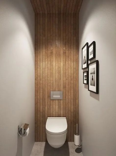 A small powder room with a gallery wall Scandinavian Bathroom Design Ideas, Small Toilet Design, Scandinavian Bathroom Design, Small Full Bathroom, Toilette Design, Small Toilet Room, Scandinavian Bathroom, Toilet Room, Small Toilet