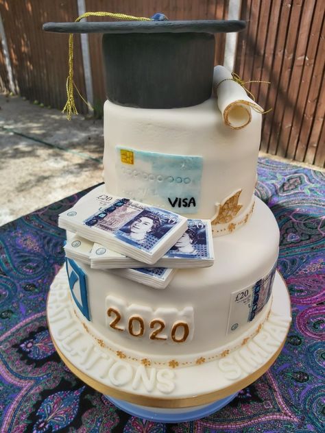 Birthday Cake For Accountant, Finance Cake Ideas, Graduation Cake For Accountant, Mba Graduation Cake, Finance Graduation Cakes, Graduation Cake Accounting, Finance Degree, Graduation Party Centerpieces, High School Graduation Party