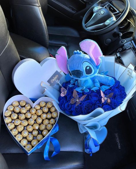 Ribbon Bouquets, Stitch Bouquet, Bae Gift, Ribbon Flowers Bouquet, ليلو وستيتش, Lilo Und Stitch, Spiderman Gifts, Surprise Her, Luxury Flower Bouquets