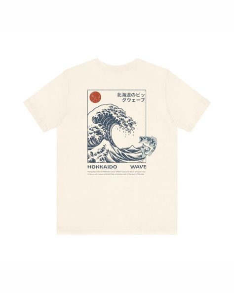 Hokkaido Wave . . . #hokkaido #japanese #japaneseinspired #dailywear #tshirts #tshirtdesign #ocean #waves Tee Shirt Print, Printed Tees, Great Wave, Tee Shirts, T Shirt, How To Wear