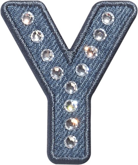 Denim Rhinestone Letter Patch Y Aesthetic Letter, Jeans Png, Denim Aesthetic, Denim Rhinestone, Scrapbook Letters, Letter Patches, Aesthetic Letters, Texture Graphic Design, Rhinestone Letters