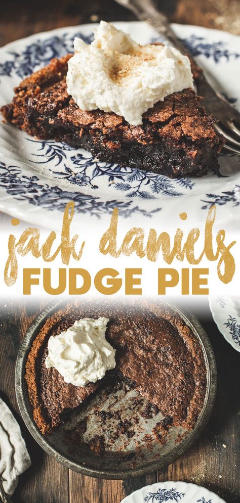 Jack Daniel's Fudge Pie is a velvety smooth whiskey-infused pie with a graham cracker crust. Each bite has a subtle liqueur taste melted together with a dense chocolate flavor. #fudge #pie #grahamcracker #crust Whiskey Desserts, Unique Pie Recipes, Jack Daniels Fudge, Unique Pies, Whiskey Cake, Fudge Pie, Boozy Desserts, Cracker Crust, Best Pie