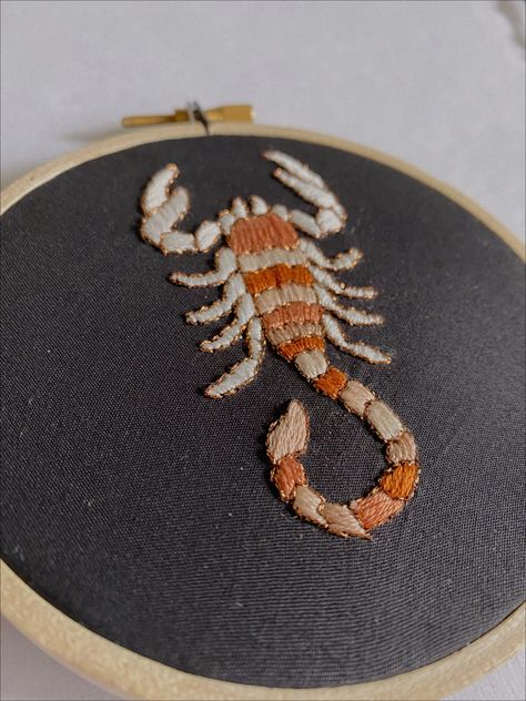 Scorpio Embroidery, Scorpion Embroidery, Cute Scorpion, Cool Art Ideas, Scorpion Art, Zodiac Embroidery, Red Pastel, Floral Magnets, Scorpio Gifts