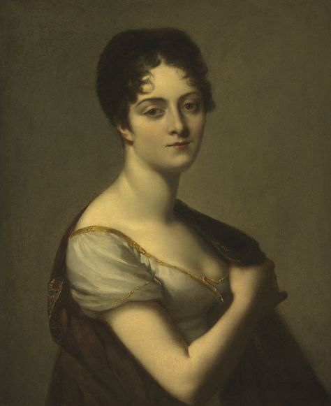 A portrait of Marie Adrienne Hervé Louise de Carbonnel de Canisy, Duchesse de Vicence Bodice Ideas, Regency Women, Regency Clothing, George Romney, Thomas Lawrence, Era Victoria, William Hogarth, Thomas Gainsborough, Dante Gabriel Rossetti