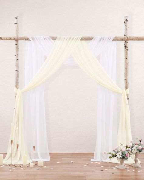 Arch Drapery, Arch Fabric, Ivory Backdrop, White Ceremony, Events Decorations, Draping Wedding, Arbor Wedding, Photo Booth Backdrop Wedding, Reception Backdrop