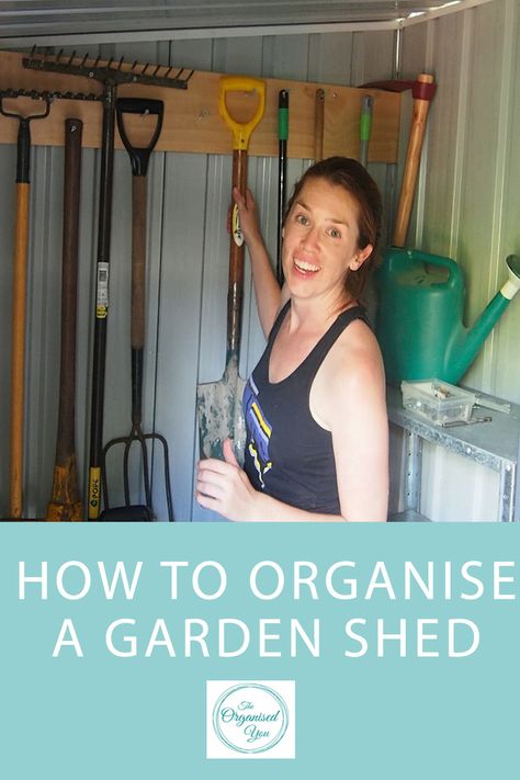 Potting Shed Organization, Shed Shelving, Easy Garage Storage, Storing Garden Tools, Garage Organization Systems, Small Garden Shed, Garage Organisation, Shed Organization, Garden Tool Shed