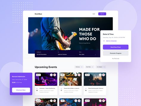 Event Landing Page by Saepul Rohman for Hyper Lab on Dribbble Event Website, Event Card, Ui Design Website, Website Design Layout, Template Site, Responsive Web Design, Event Page, Web Layout, Website Design Inspiration