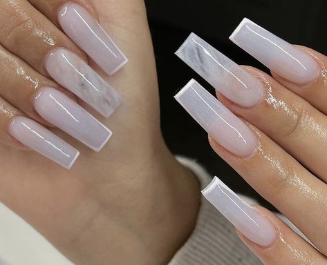 Coffin Outline, Outline Nails Design, Square Outline, Bee Nails, Nail Board, Nail Style, White Square, Best Acrylic Nails, Nails Design